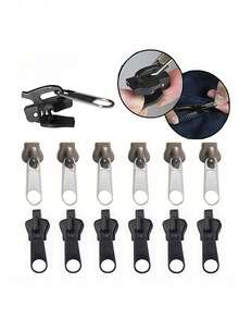 Universal Zipper Repair Kit Quick Fix Sliders - Easy To Install Seamless Replacement Zipper Pullers For Jackets, Luggage, Backpacks, Boots - Durable Black Zipper Puller - Multicolor - View 11