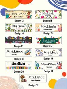 Customized Teacher Pencil Sign41styles, Teacher Gifts, Teacher Appreciation Gift, Teacher Desk Name Plate, Personalized Gift For Teacher, Teacher Name Sign,[Custom Acrylic Desk Nameplate] High Gloss Custom Acrylic Desk Nameplate - Multicolor - View 9