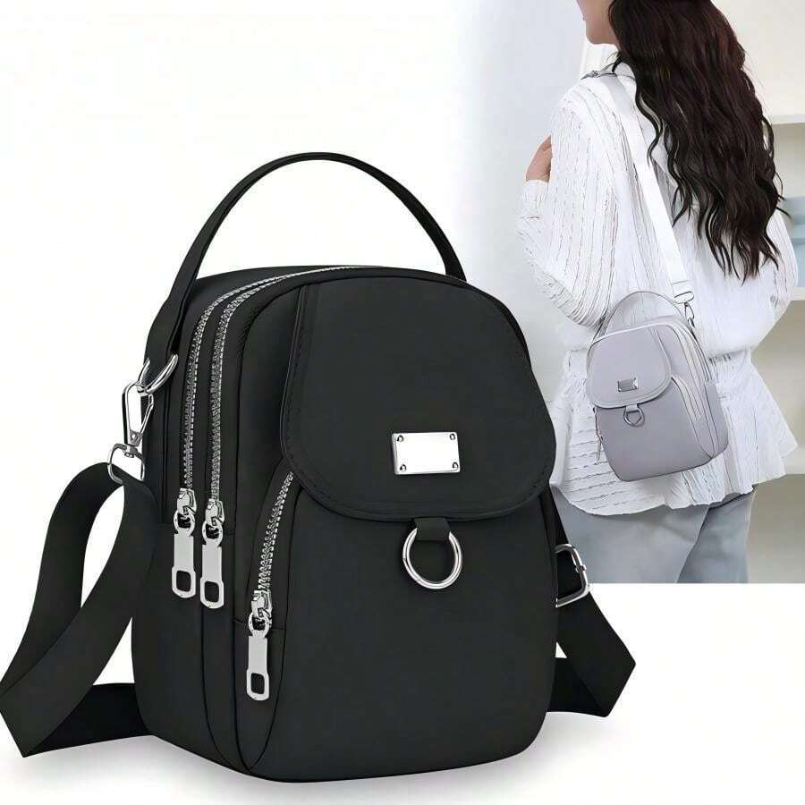 Women's Crossbody Bag, Multi Pocket Side Bag, Waterproof Crossbody Bag With Adjustable Shoulder Strap And Metal Hook, Casual Shoulder Bag/Crossbody Bag, Available In Four Colors - 黑色 - 查看 1