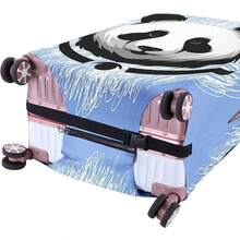 Panda 3D Funda para Equipaje de Viaje, Funda Maleta Elstico Lavable, Funda Protectora con Cierre Oculta Cabe 18 - 32 Pulgadas azul, S18 - 20in - azul + S(18-20 pulgadas) - Ver 2