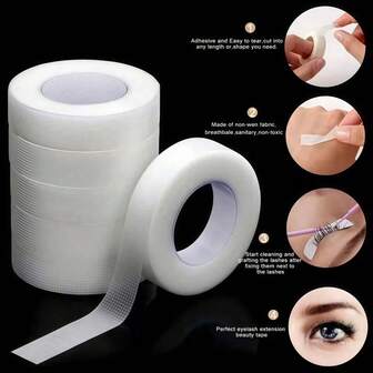 6 rullar PE-tejp, lämplig för ögonfransförlängning, ögonfransar, minitejp, ögonfransförlängning, transparent PE-tejp, tejp under ögonfransarna, sminkkit, ögonfransar, /Ögonfransverktyg/, lämplig för ögonfransförlängning, ögonfransar, minitejp, ögonfransförlängning, transparent PE-tejp, tejp under ögonen, limtejp för ögonfransar, sminkverktyg