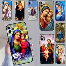 Funda religiosa de María y Jesús compatible con Samsung Galaxy A06 A05 A16 A26 A36 A56 A33 A32 A52 A15 A53 A13 A34 A54 A14 A35 A55, funda compatible con  17, funda  17 Pro, funda  17 Pro Max - HI1796 - Ver 1