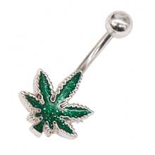 1 Piece Fashion Maple Leaf Belly Button Ring Moon Belly Button Ring Sunflower Belly Button Jewelry Belly Button Piercing Jewelry - #13 - Xem 4
