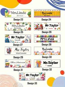 Customized Teacher Pencil Sign41styles, Teacher Gifts, Teacher Appreciation Gift, Teacher Desk Name Plate, Personalized Gift For Teacher, Teacher Name Sign,[Custom Acrylic Desk Nameplate] High Gloss Custom Acrylic Desk Nameplate - Multicolor - View 10