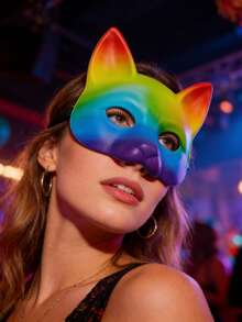 Mască de față cu pisică din PU de înaltă calitate, accesorii decorative pentru petrecerea de ziua de naștere, bal mascat pentru adulți, spectacol de cosplay de carnaval, mască decorativă drăguță de Ziua Îndrăgostiților