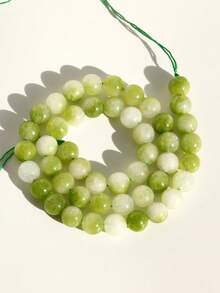 38cm Green Lustre Natural Angel Stone Loose Beads For Jewellery Making-4mm/6mm/8mm/10mm Natural Stone Smooth Round Beads Suitable For DIY Necklaces, Bracelets And Other Jewellery. Spacer Beads For Jewellery Making - Multicolor - View 14