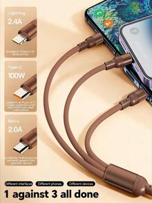 100W(MAX) Fast Charging Cable, USB To Lightning Data Cable,Nylon Braided Charging Cable,Universal Charger,Portable Charger Compatible With Iphone.Compatible With Iphone 16/15/14/13/12/11/ S24/S23/S22/S21, Vivo,Compatible With Huawei,Compatible With Xiaomi,Universal Efficient Charging Adapter