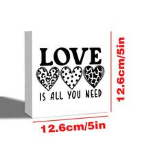 1 buc semn din PVC plin de dragoste, ornament cu design creativ de inimă, decor de birou pentru sufragerie, dormitor și birou, cadou romantic