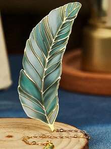 1pc Metal Feather Bookmark, Elegant Creative Bookmark, Stationery Gift, School Supplies, Back To School Season - Multicolor - View 3