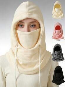 1pc Men's And Women's Universal Ski, Full Cover Scarf Neck, Suitable Warm Weather In Cold Seasons, Cycling Ski Hat, Scarf, Integrated Windproof And Cold-Proof, Thickened And Fleece Warm Cover - Multicolor - View 2