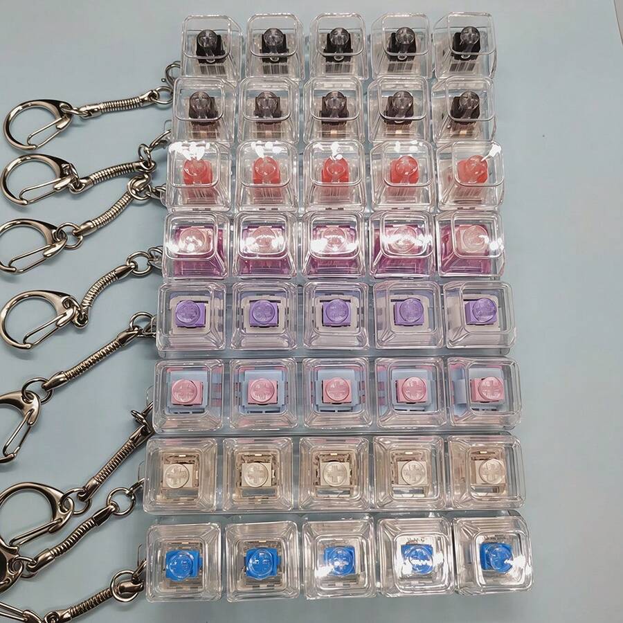 1 móc khóa bàn phím - Đồ chơi giảm căng thẳng, đồ chơi bóp để bàn dành cho người lớn, lựa chọn quà tặng tối giản. - Nhiều màu - Xem 1