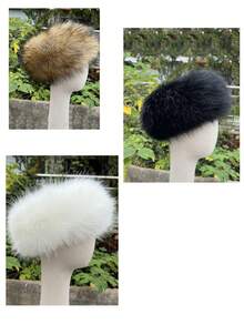 Winter Hat Fox Fake Fur Headband Without Brim For Women Fur Thickened Hollow Top Fur Warm Hat Hat Ring Without To Warm Accessories - Multicolor - View 16