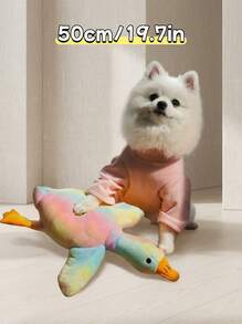 PETSIN 1pc Soft Duck: Colorful Tie-Dye Plush Doll For Cats & Dogs, Upgraded Version (Embroidered Eyes + No Zipper Design), Companion Dog, Washable Giant Cat & Dog Duck Doll, Soft Plush Doll, Dog Companion Doll, Pet Holiday Gift, Halloween, Christmas!