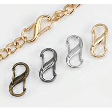 20个可调节S形金属扣，带双环和小金属夹，迷你欧米茄扣，双头双挂弹簧钥匙扣包钩，弹簧夹 - 多功能延长带配件，可定制 - ，易于使用 - 彩色 - 查看 7