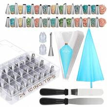 50pcs Cake Decorating Tools - Icing Piping Nozzles, 20pcs Disposable Piping Bags & 1pc Silicone Piping Bag, Spatula, Butter, Frosting, Cheese, Bread, Dough, Pastry, Dessert DIY Kitchen Gadgets, Perfect Gift For Baking Lovers - Multicolor - View 9