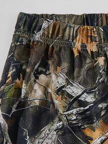 2pcs/Set Older Boys Casual Street Fashion Disguise Letter & Spider Graphic Tee And Camouflage Print Wide Leg Pants Outfit, Spring/Summer - White - View 7