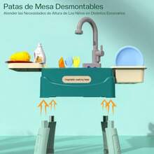 Tucorresi Cocina de Juguete de 23 Piezas Juego de Fregadero de Cocina con Sistema Automatico de Agua Corriente Juego de Cocina de Juguete Juguetes Educativos Regalos Mayores de 3 AñosConveniente y duradero, para niños - Multicolor - Ver 4