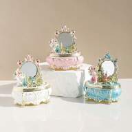 SUSUZUKU 1pc Enchanting Princess Vanity Jewelry Box With Built-In Mirror, Exquisite Enamel Craftsmanship, Elegant Home Decor Accent, Perfect For Organizing Precious Trinkets, Thoughtful Gift For Her, Ideal For Holiday Gifting, Christmas, New Year, Valentine's Day, Mother's Day, Anniversary, Or Any Special Occasion, Luxurious Storage Solution For Rings, Earrings, Necklaces, And Bracelets, A Must-Have For Every Fashionista's Collection.