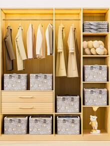 Thickened Fabric Storage Box, Wardrobe Organizer Box For Clothes, Pants, Home Use Storage Basket - Multicolor - View 8
