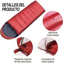 Sleeping Bag Saco de Dormir Tipo sobre Sleeping Bag Adulto Ligero y Cómodo de Tres Estaciones Saco de Dormir con Forro Térmico para Camping y Senderismo Apto para Adultos y Niños - Multicolor - Ver 5