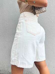 Kissmelady 8472 Women's Short Jeans Casual Bermuda Shorts - 白色 - 查看 3