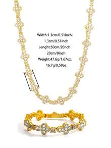 男士时尚 13 毫米水晶项链，奢华合金钻石装饰吊坠，男女通用嘻哈珠宝，派对礼物 - 十字款 - 查看 11