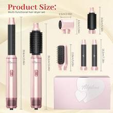 ATOPSKINS Herramienta de peinado multifuncional 5 en 1 (cepillo de aire caliente + rizador automático) | 5 cabezales reemplazables + 3 ajustes de temperatura | Rizado automático, crea rizos/ondas/lisos de nivel de salón | Volumiza el flequillo, aumenta el volumen de la raíz, adiós al frizz | Peinado personalizable, crea capas/rizos hacia adentro | Apto para todo tipo de cabello - Tipo de Enchufe A USA (110-127V) - Ver 9