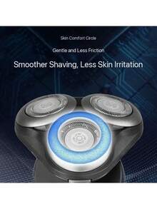 PHILIPS 飞利浦 5000 系列 S5166/03 男士旋转剃须刀，黑色，高效剃须刀片，带图标的 LED 显示屏，干湿两用，360 度旋转，一键式按钮，智能感应胡须密度 - 黑色 - 查看 5