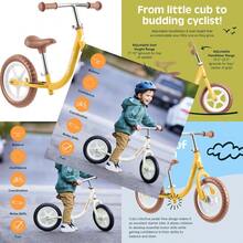 AZQRetrospec Cub 2 - icleta de Equilibrio para s pequeños de 12 Pulgadas de 18 Meses a 3 años sin Pedal para niñas  neumáticos sin s Asiento Ajustable y Marco Duradero - Topinambur - Ver 1