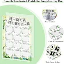 WhatSign Boho Classroom Birthday Chart - Happy Birthday Poster Birthday Calendar Wall For Reusable Classroom Chart Laminated Bulletin Board Decorations Back To School Supplies - StyleA - View 6