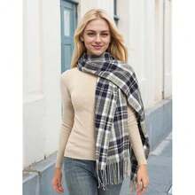 Women Shawls - Đen và trắng - Xem 8