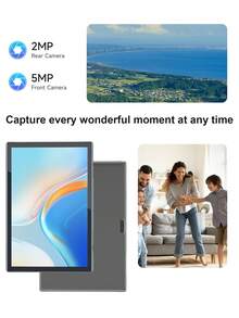 Coopers Android 15 Tablet, 10.1 Inch WIFI Tablet PC, 3GB RAM, 32GB ROM, Support 1TB Expandable, Quad-Core, 2.4G+5G WiFi, Dual Band WiFi6, HD IPS Screen, 2MP + 5MP Dual Camera, 1280 * 800 IPS HD Touch Screen, 6000mAh Battery, Support Widevine L1(No Adapter) ﻿ - Grey - View 2