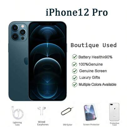 Apple A+级95%新苹果iPhone 12 Pro，128GB/256GB存储，适合学生/上班族/商务人士，日常使用流畅，办公、摄影、游戏体验俱佳。