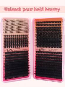 680PCS/1360PCS Lash Clusters With Spikes Wispy Eyelash Clusters Kit, D/DD Curl 0.31-0.63inch DIY Lash Clusters, Including T50/80D/100D/120D False Eyelash Clusters, Faux Mink Individual Lashes, Cat Eye Lashes, With Lash Glue, Tweezers, Brush, Suitable For Home DIY, Beginner-Friendly, Natural And Thick, Ideal For Dense And Exaggerated Makeup Styles, Lash Clusters Kit, Eyelash Clusters, Individual Eyelashes, Lashes, Fake Lashes, Perfect For Christmas, Halloween, New Year's, Beauty & Health, Festive Glam Beauty - 黑色 - 查看 7