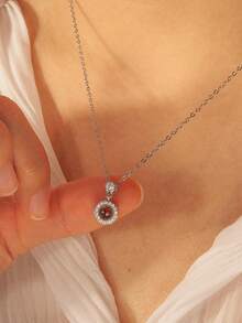 1pc Women's Rhinestone Projection Necklace | Personalized New Projection Necklace | Gold Projection Photo Necklace | Girlfriend Photo Necklace | Customized Gift For Girlfriend | Mother's Necklace | Customized Birthday Gift | Bridesmaid Jewelry | Minimalist Customized Projection Jewelry - Style 5 - View 6