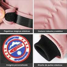 DQST Guantes para Frío Hombre y Mujer, Guantes Termicos, Guantes Impermeables para Nieve, Función de Pantalla Táctil, Antideslizante, Adecuado para Esquiar, Escalar Montañas, Cámping, Motocicletas. - G-Rosa - Ver 5