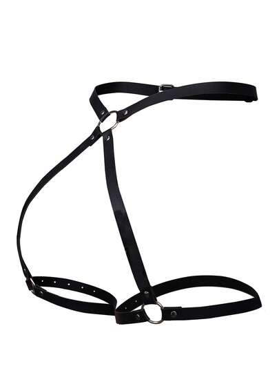 女士PU皮革腿部束缚带，可调节哥特式大腿吊袜带，情趣腿部绑带，适合角色扮演、节日、前卫时尚、情人节礼物、派对装扮、性感配饰