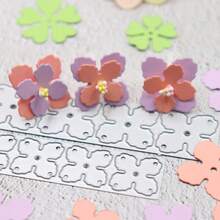 1 Pc Flower And Leaf Scrapbook Cutting Die, Cute Flower And Leaf Embossing Die Cut, Suitable For Holiday Decoration, Scrapbook Paper Crafts, Handmade Greeting Card Making DIY, Elegant Scrapbooking, Wedding, Birthday, Valentine's Day Cards, Suitable For Handmade DIY Scrapbooks, Invitations, And Gifts. - Silver - View 5