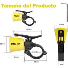 Timbres de Bicicleta,Campana de Bicicleta de Montaña,Campanas de Bicicleta con Sonido Fuerte,Campanas de Cuernos,Ajuste para Manillares de 0.87-1.25in/22.2-31.8mm - Negro - Ver 8