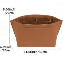 Túi tote có ngăn đựng đồ, túi xách bằng nỉ nhiều ngăn, khóa kéo, ngăn đựng cốc, vật dụng cần thiết cho mùa tựu trường. - màu nâu - Xem 10
