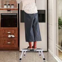 Rigogo Heavy Duty Steel Step Stool | Foldable Platform Ladder With Non-Slip Pads For Kitchen, Bathroom, Office | Stable Seat & Step For Adults & Kids - Multi-Functional Small Stool  KESLSS-1~4XE-UK - White - View 6