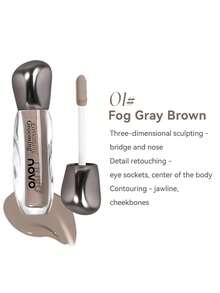 NOVO Waterproof Sweatproof Liquid Contour, Brightens & Shapes Facial Outline, Lightweight & Blendable, For Daily, Party, Christmas & New Year Makeup, Suitable For Beginners, Affordable - 01# Fog Gray Brown - View 13