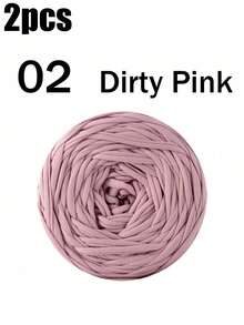 1/2件 T-Shirt 紗線，300g ± 20g 大捲，2cm 寬柔軟聚酯纖維布料紗線，適用於鉤針與編織，DIY 包包、靠墊、娃娃、毯子、拖鞋及手工藝品，多色可選，編織配件與手工藝用品 - 彩色 - 查看 26