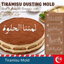 1 tấm phim acrylic trong suốt in hình Tiramisu. Tấm bìa in logo món tráng miệng Tiramisu kèm khuôn rỗng ghi lời chúc ngắn. Khuôn trang trí bánh Tiramisu cho lễ Eid Al-Adha, thích hợp làm quà tặng sinh nhật, quà tặng cuối tuần, quà tặng ngày lễ, quà chúc mừng đính hôn, quà tặng trang trí tạo không khí ấm cúng cho gia đình trong tháng Ramadan. - trắng - Xem 7