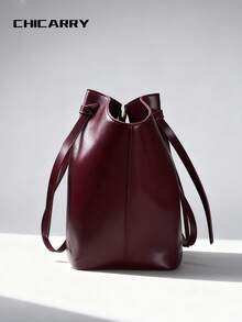 时尚大容量梯形设计奢华PU皮革女士单肩包，设计师款别致锁扣手提包，高品质腋下包 - 彩色 - 查看 8