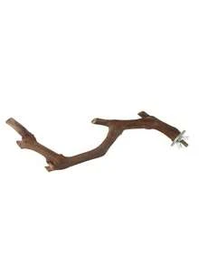 5件套鸟栖架套装，天然木质鹦鹉栖架，3根葡萄木栖架，2个支架，磨爪器，虎纹鹦鹉磨牙棒，训练枝，适用于玄凤鹦鹉、小型和中型鸟类