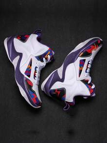 New Basketball Sneakers, Non-Slip & Durable - White Purple - View 3