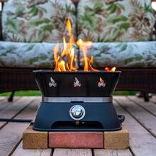 Firebowl 805 Firecube 14 Portable Square Smokel Propane Fire Pit Outdoor Gas Fire Pit With Cover And Carry Kit Lava Rocks 58 000 BTU Black - màu đen - Xem 8