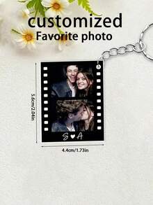 1pc Customizable Acrylic Keychain, Can Print Photos And Text, Personalized Photo/Text Keychain, Can Customize Bag Pendant, Wallet Pendant, Handbag Pendant, Unisex Keychain, Personalized Couple Gift - Multicolor - View 4