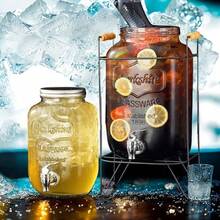 Glass Beverage Dispenser With Faucet, Fruit Tea Barrel, Picnic Drink Dispenser, Cocktail Barrel